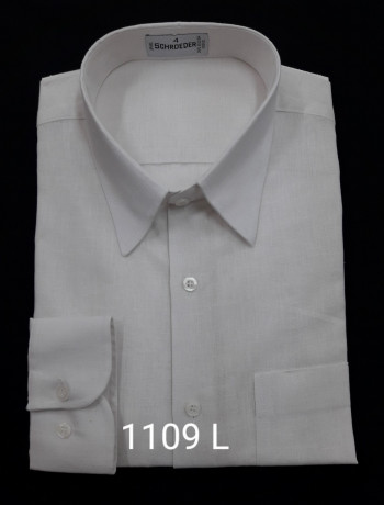 Camisa masculina manga longa, tipo linho, branco e bege