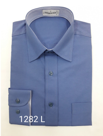 Camisa masculina manga curta, manga longa ou slim azul