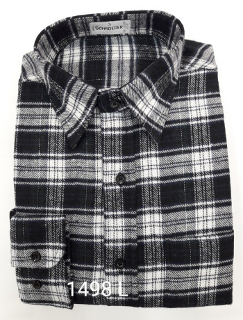 Camisa masculina manga longa xadrez preta inverno