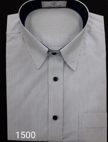 Camisa masculina branca com listras manga curta