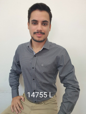 Camisa manga curta, longa e slim estampada musgo