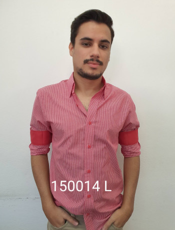 Camisa manga longa e slim listrada várias cores